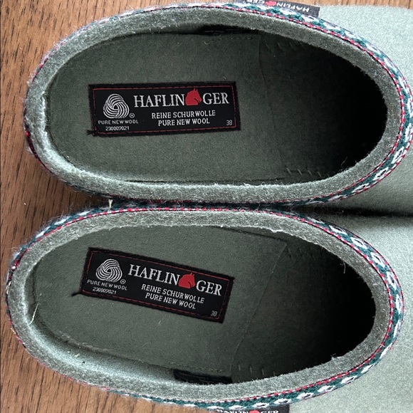 Haflinger Green Wool clogs - Picture 4 of 9